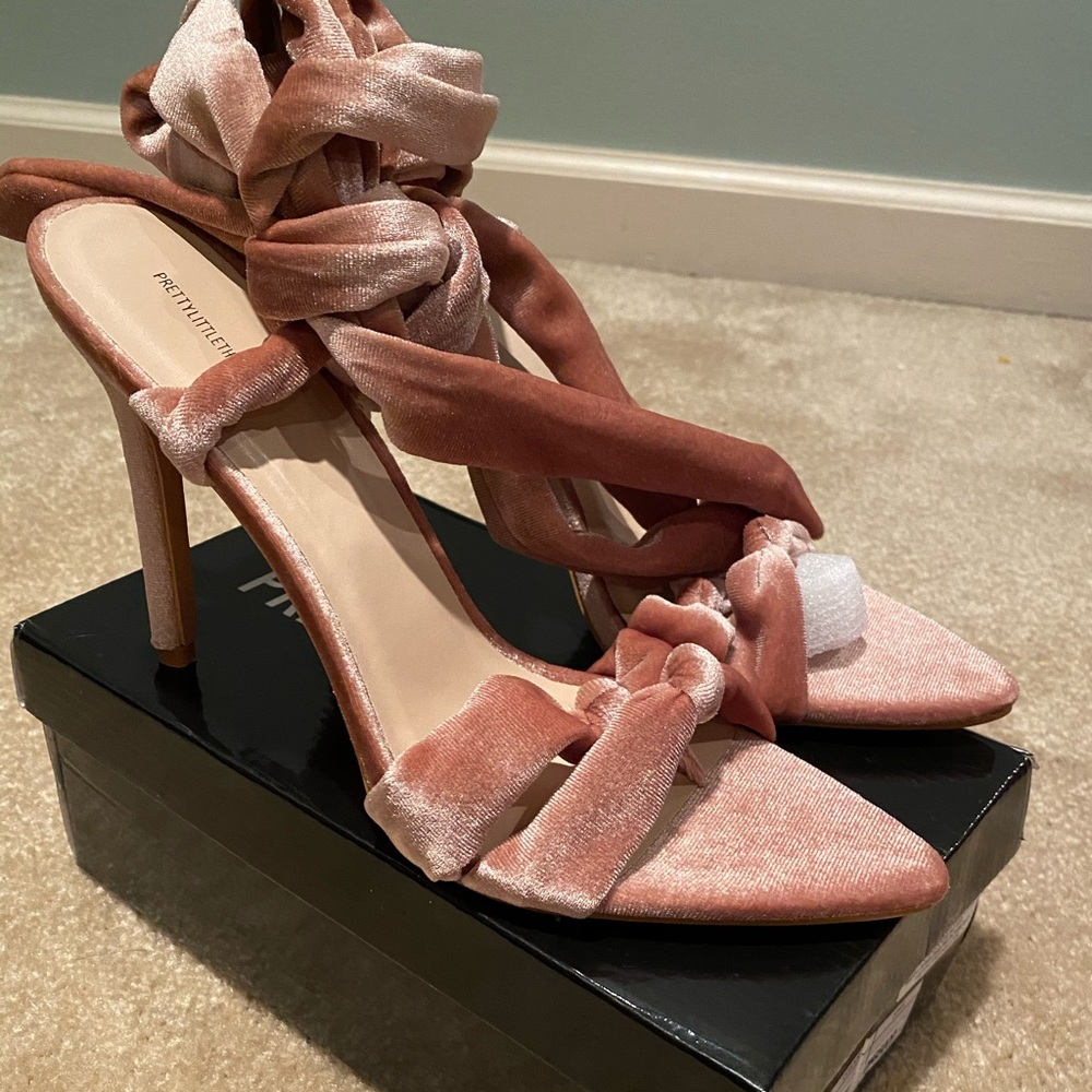 Pretty Little Thing Wrap Around Tie Heels